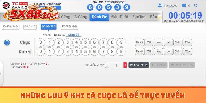 Những lưu ý khi cá cược lô đề trực tuyến