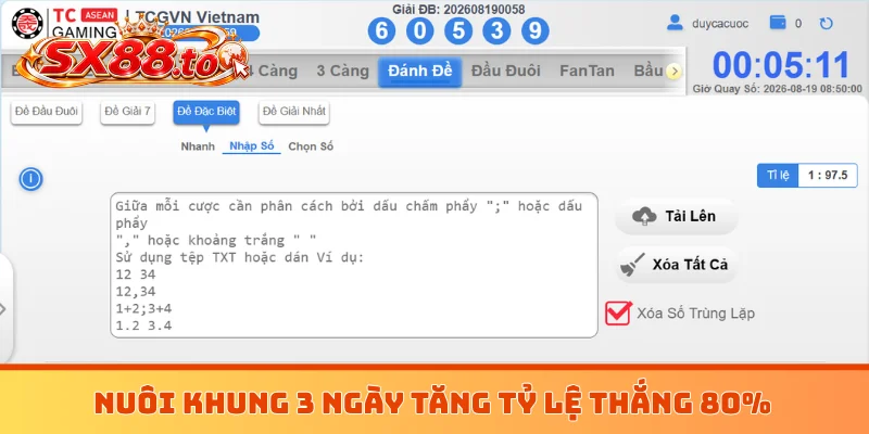 Nuôi khung 3 ngày tăng tỷ lệ thắng 80%